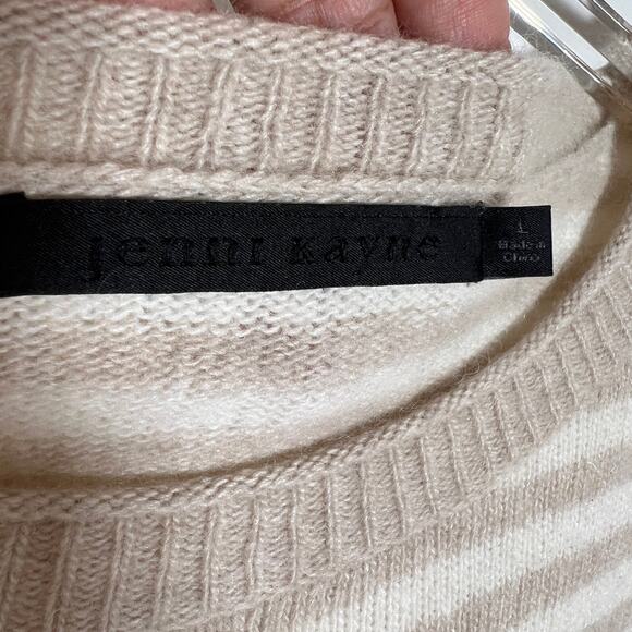 Jenni Kayne Women's Wool Cashmere Crew Neck Striped Sweater L Long Sleeve *Read - Picture 5 of 8